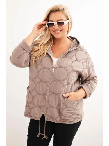 Kesi Włoski Women's Plus Size zip-up cotton sweatshirt fango