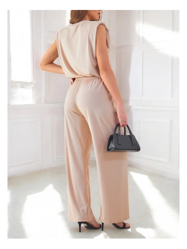 Resti Women's ribbed viscose set, sleeveless with flared pants