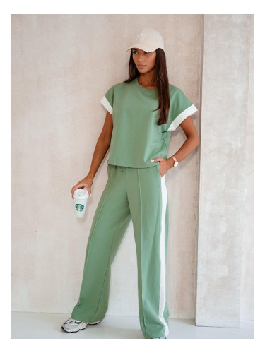 Resti Aurelia Verde – khaki tracksuit set cotton elastane stylish classic Italian