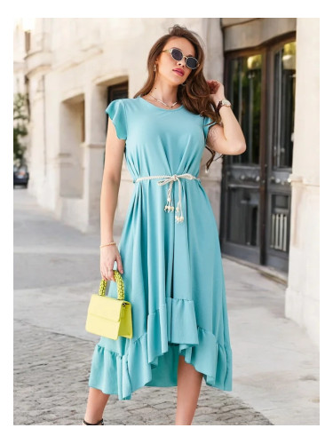 Resti Women's midi dress with ruffles and short sleeves