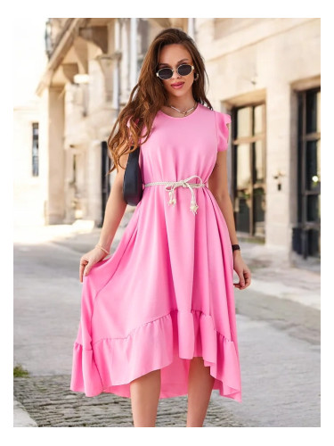 Resti Women's midi dress with ruffles and short sleeves