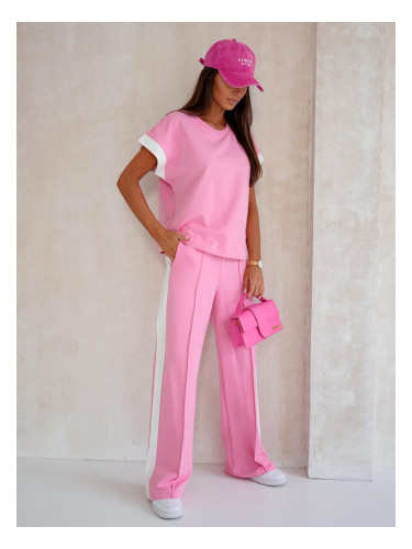 Resti Aurora Rosa – Pink cotton tracksuit set with wide trousers