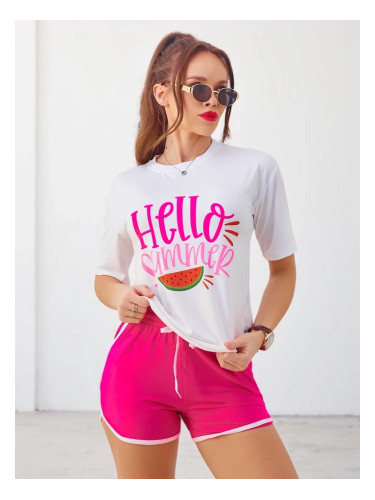 Resti Women's sports set with a t-shirt and shorts Hello Summer