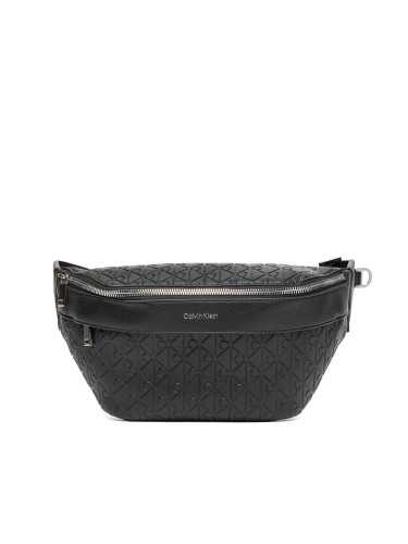 Чанта за кръст Calvin Klein Emblem Emboss Waistbag LV04D3205G Черен