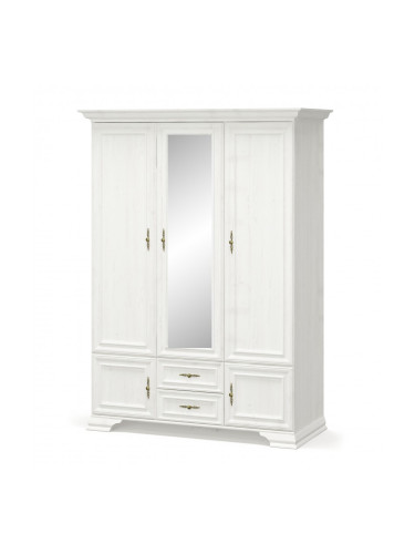 Трикрилен гардероб IRIS, Бял