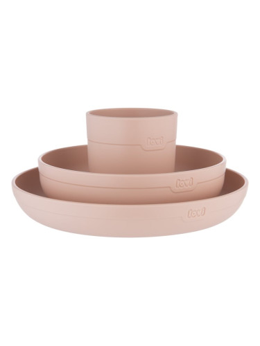 LOVI Tableware Set with Cup комплект за хранене Nude 3 бр.