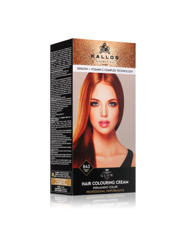 Kallos Glow Lasting Cream Colour перманентната боя за коса цвят Corall Red 60 мл.