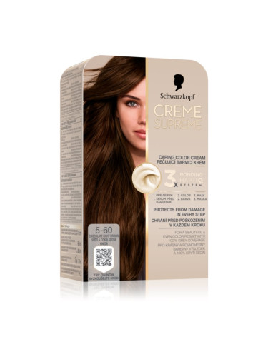 Schwarzkopf Creme Supreme перманентната боя за коса цвят 5-60 Chocolate Light Brown 60 мл.