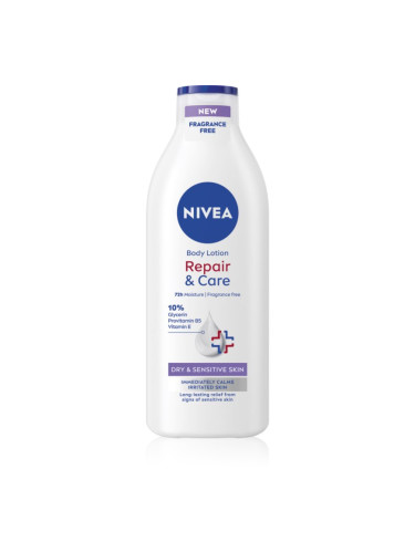 NIVEA Repair & Care Sensitive успокояващ лосион за тяло за суха и чувствителна кожа 400 мл.