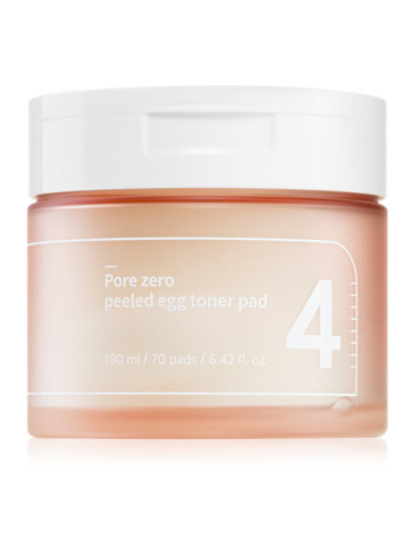 Numbuzin No. 4 Pore Zero Peeled Egg Toner Pad ексфолиращи тампони за лице против мазна кожа и разширени пори 70 бр.