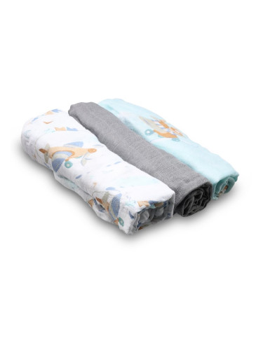 BabyOno Natural Bamboo Diapers Blue-Grey пелени от плат 70x70 cm 3 бр.