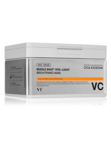 VT Cosmetics Reedle Shot Vita-Light Brightening Mask озаряваща платнена маска с витамин С голяма опаковка 30 бр.