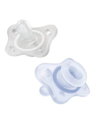 Chicco Physio Forma Mini Soft 0-2m биберон Blue/Transparent 2 бр.