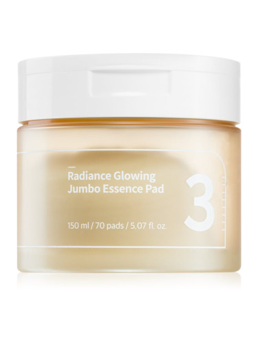 Numbuzin No. 3 Radiance Glowing Jumbo Essence Pad тонизиращи възглавнички за освежаване и хидратация 70 бр.