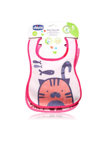 Chicco Easy Meal Bib 6m+ лигавник Pink 2 бр.