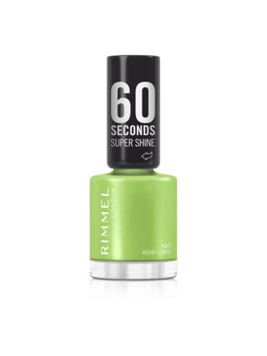 Rimmel 60 Seconds Super Shine лак за нокти цвят 107 Acid Lime 8 мл.