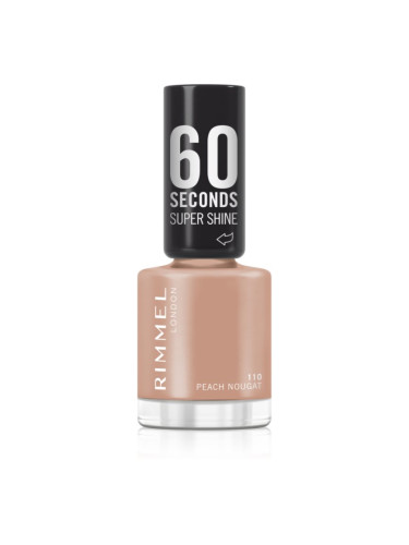 Rimmel 60 Seconds Super Shine лак за нокти цвят 110 Peach Nougat 8 мл.