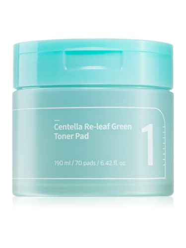 Numbuzin No. 1 Centella Re-Leaf Green Toner Pad тонизиращи възглавнички за успокояване на кожата 70 бр.