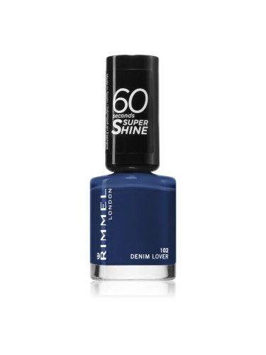 Rimmel 60 Seconds Super Shine лак за нокти цвят 102 Denim Lover 8 мл.