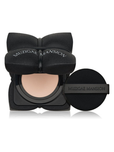 MUZIGAE MANSION Sleek Matt Cushion дълготраен грим в гъбичка SPF 50+ за перфектен външен вид цвят N21 15 гр.