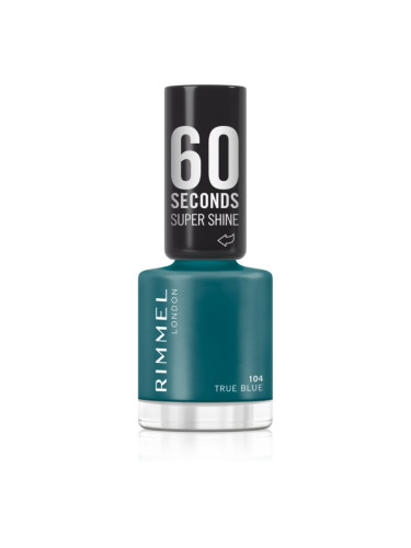 Rimmel 60 Seconds Super Shine лак за нокти цвят 104 True Blue 8 мл.