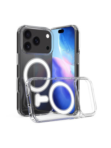 Кейс MBX Anti Shock 1,5 mm Mag case с отвори за камерите, За iPhone 17 Pro (6.3), Прозрачен