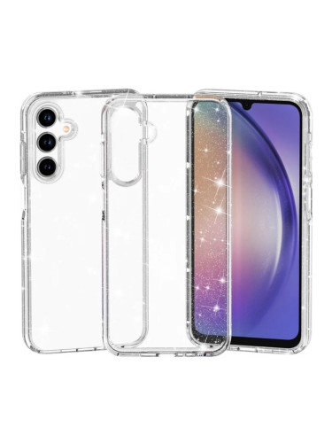 Силиконов кейс Shine 2 mm брокатен, За Samsung Galaxy A17, Прозрачен