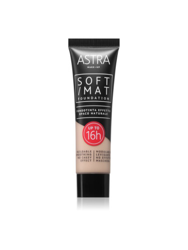 Astra Make-up Soft Mat Foundation лек фон дьо тен цвят 001 cloud 30 мл.