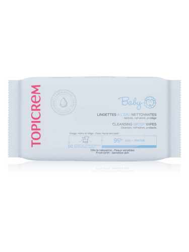 Topicrem BABY Cleansing Water Wipes мокри почистващи кърпички за деца 60 бр.