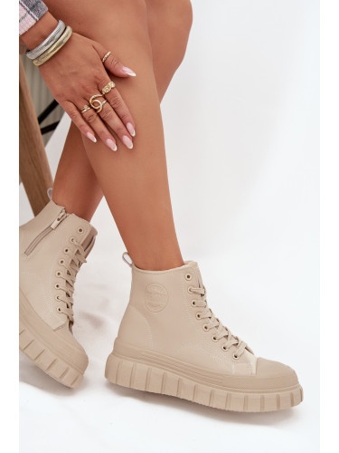 BIG STAR SHOES Топли дамски кецове на платформа от еко кожа Big Star