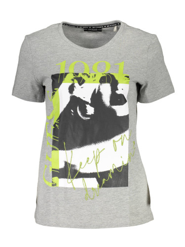 GUESS JEANS WOMEN'S SHORT SLEEVE T-SHIRT GRAY