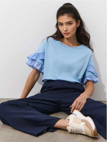 Mohito - Топ с къдри - син