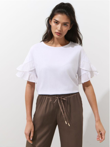 Mohito - Топ с къдри - бяло