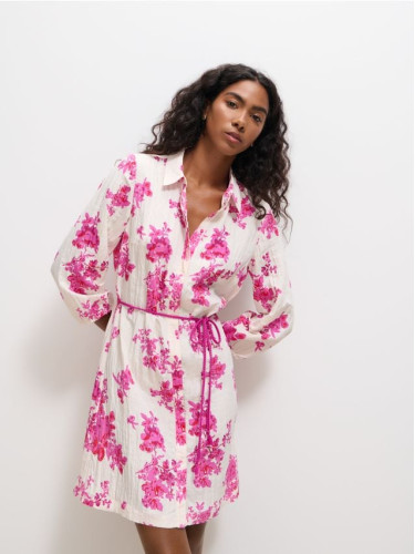 Mohito - Мини рокля на цветя - фуксия
