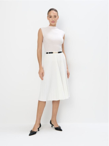 Mohito - Плисирана пола - кремaво