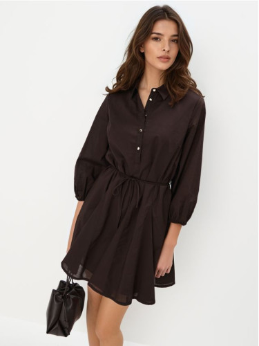 Mohito - Мини рокля тип риза - тъмно кафяво