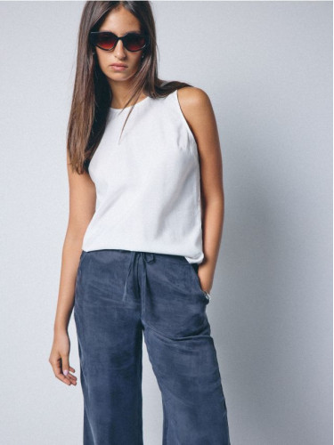 Mohito - Блуза със съдържание на модал - кремaво