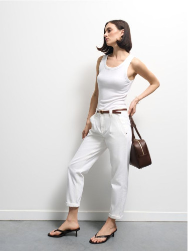 Mohito - Дънки с колан - бяло