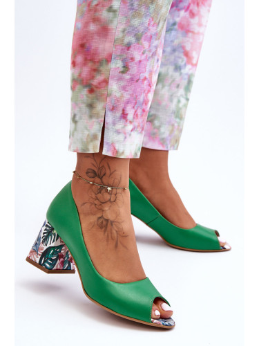 Boto Кожени помпи с декоративен ток Lewski Shoes