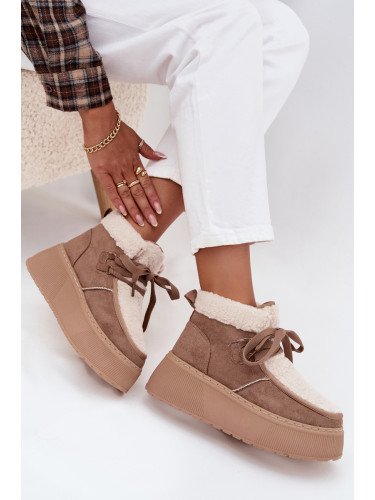 Boto Дамски зимни обувки на платформа с пух Bežove Florivelle