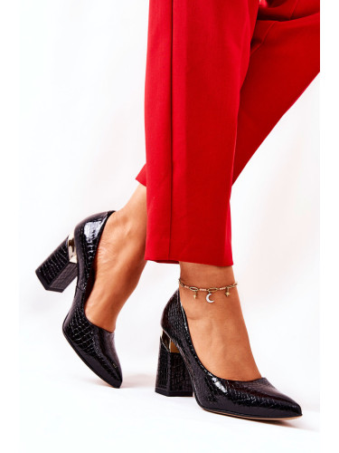 Boto Кожени помпи Lewski Snake 3117 Черни