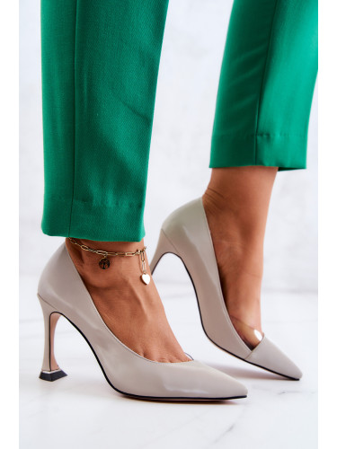 S. BARSKI модерни кожени обувки в светло сиво