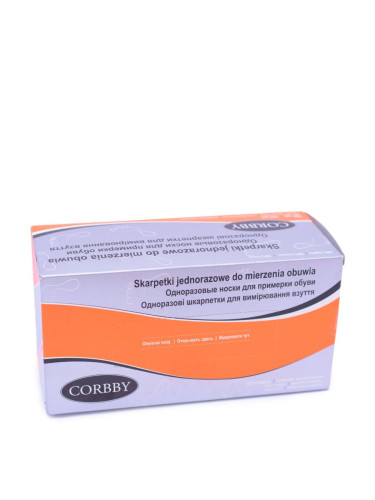 Corbby Skarpetki jednorazowe do mierzenia obuwia 120 sztuk Corbb