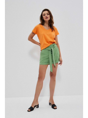 Marisse Plain Shorts With Ties L-Sh-3723 Palm