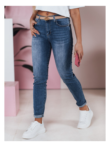 Spodnie damskie jeansowe slim fit średni stan FLEXI granatowe Dstreet