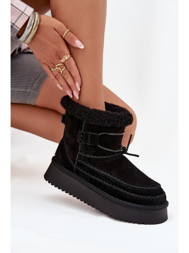 BIG STAR SHOES Завързани зими обувки за жени с декоративни шевове Big Star