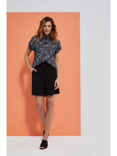 Marisse High-Waisted Viscose Shorts L-Sh-3719 Black