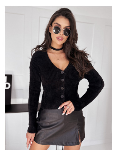 DStreet Sweter damski rozpinany LILY czarny