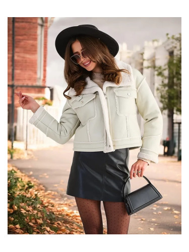 Resti Women's eco-leather jacket with fur in black color