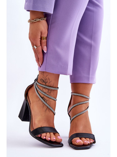 Boto Модни сандали с циркони Black Carma